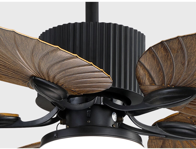 Hot Selling Tropical Ceiling Fan with Light Low Profile Ceiling Fan with Light Wood Blades Fan with Light and Remote supplier