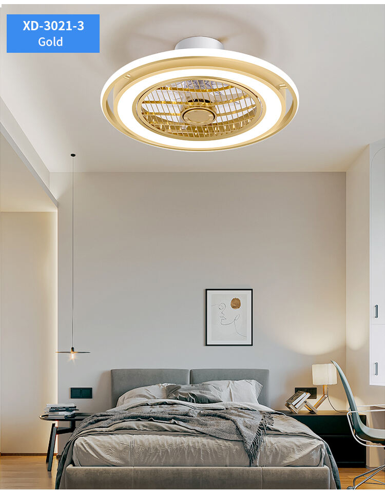 Fan Light Ceiling Fan with Light and Remote 52 Inch White and Gold Ceiling Fan with Light for Bedroom supplier