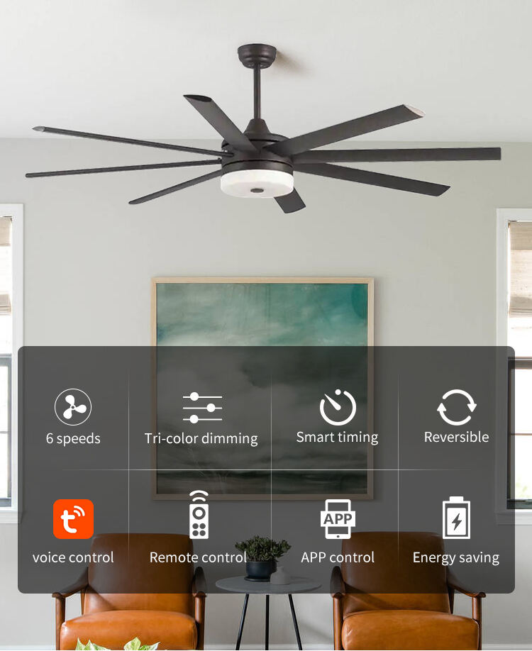 Large Indoor Fan with Light Low Profile Ceiling Fans with Lights Large Modern 60 Inch Ceiling Fan with Light and Remote Control details