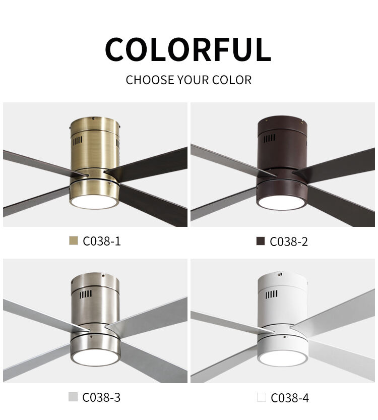 Metal Low Profile Ceiling Fans with Lights and Remote Brown Fan Lamp 52 Inch Ceiling Fans with Lights for Living Room Bedroom supplier