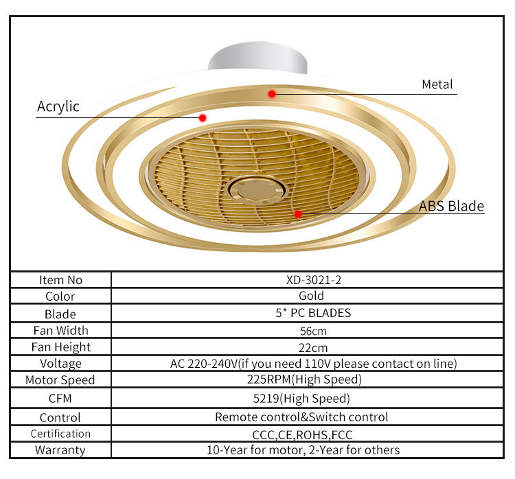 Fan Light Ceiling Fan with Light and Remote 52 Inch White and Gold Ceiling Fan with Light for Bedroom factory