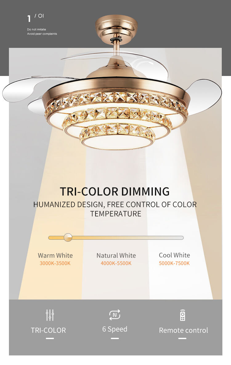 New Designer Gold Nickel Decorative Fan with Light Ceiling Fan with Lights for Hall Living Room Popular Deadline Light with Fan manufacture