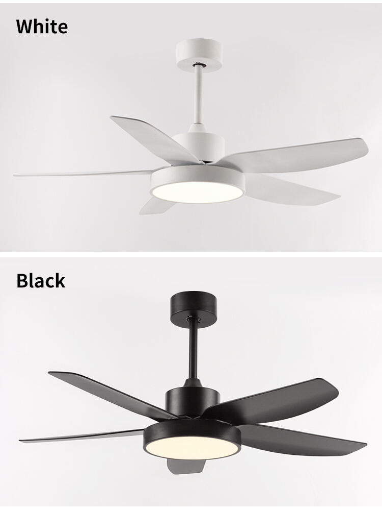 Flush Mount White Indoor Ceiling Fans with Light and Remote 42 46 52 54 Inch Black Modern Wifi Ceiling Fan Light Kit for Bedroom details