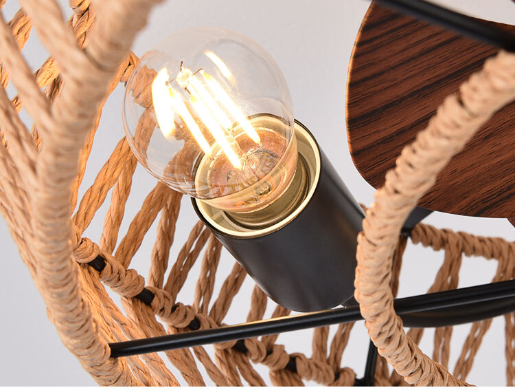 Wholesale Flush Mount Cage Ceiling Fan Light Farmhouse Caged Rattan Ceiling Fan Light Vintage Ceiling Fan with Light for Bedroom details