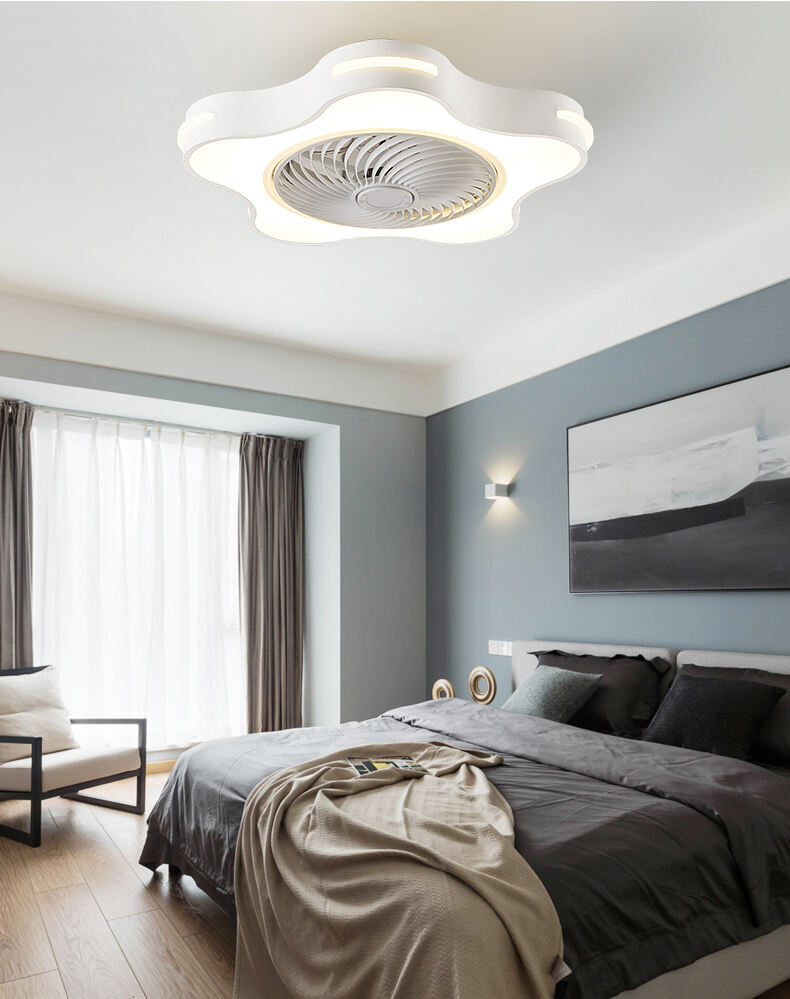White Ceiling Fan with Light Fixture Low Profile Ceiling Fans with Light and Remote Control Ceiling Fans with Lights for Bedroom supplier