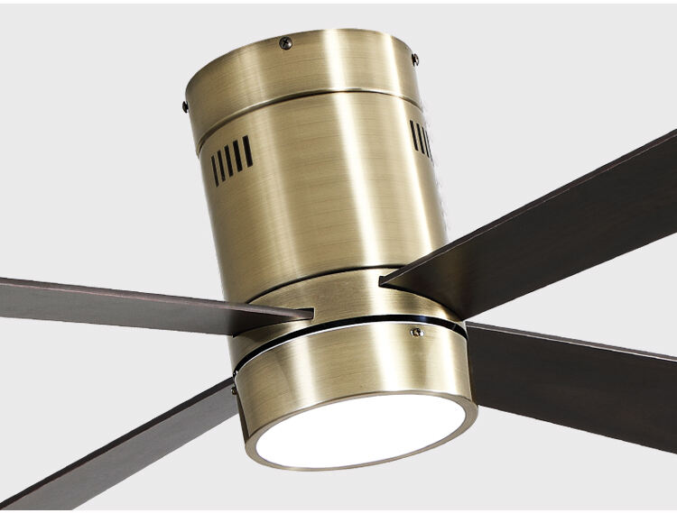 Metal Low Profile Ceiling Fans with Lights and Remote Brown Fan Lamp 52 Inch Ceiling Fans with Lights for Living Room Bedroom details