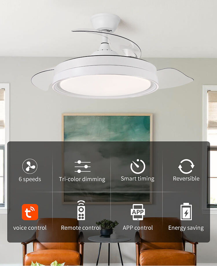 Hot Ceiling Fan with Light Fixtures for Bedroom with Remote Quiet Silence Modern Ceiling Fan with Light Uk Led Ceiling Fan Light supplier