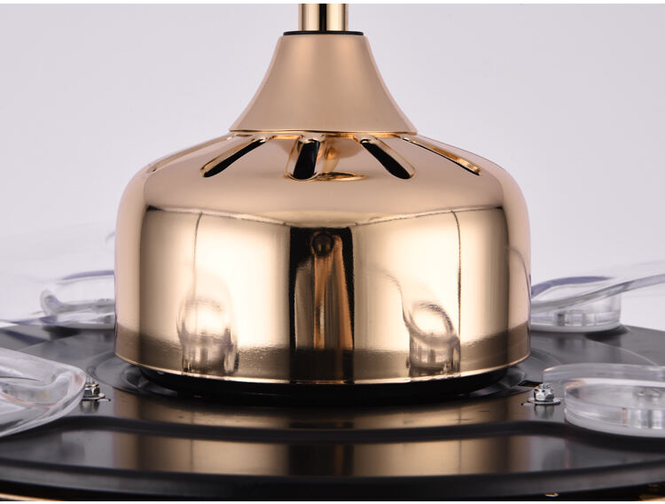 Y162 Luxury 42 Inch Modern Crystal Ceiling Fan LED Remote Control Invisible Design for Bedroom Includes Project Installation supplier