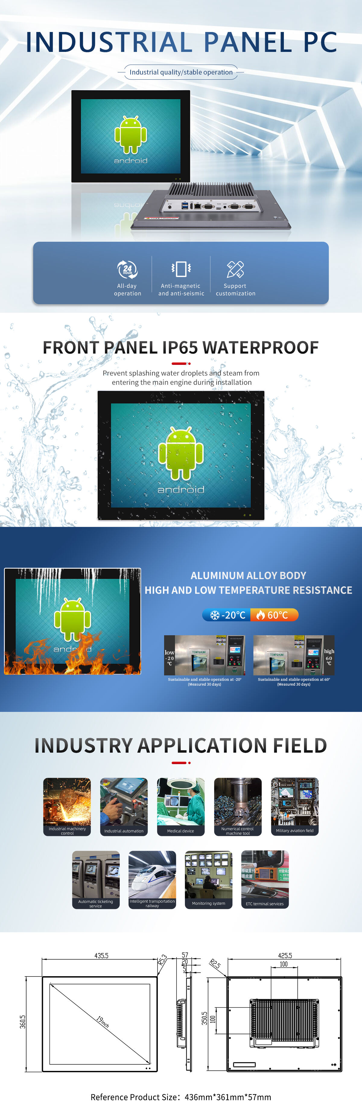 19 Inch Android Panel Pc manufacture