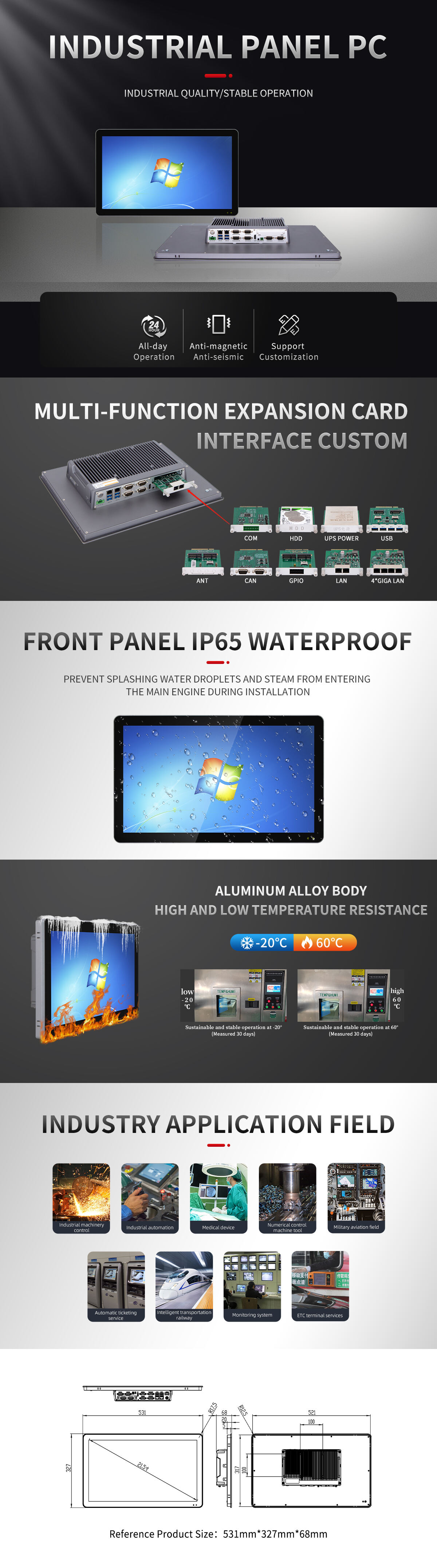 21.5 Inch Industrial Panel Pc manufacture