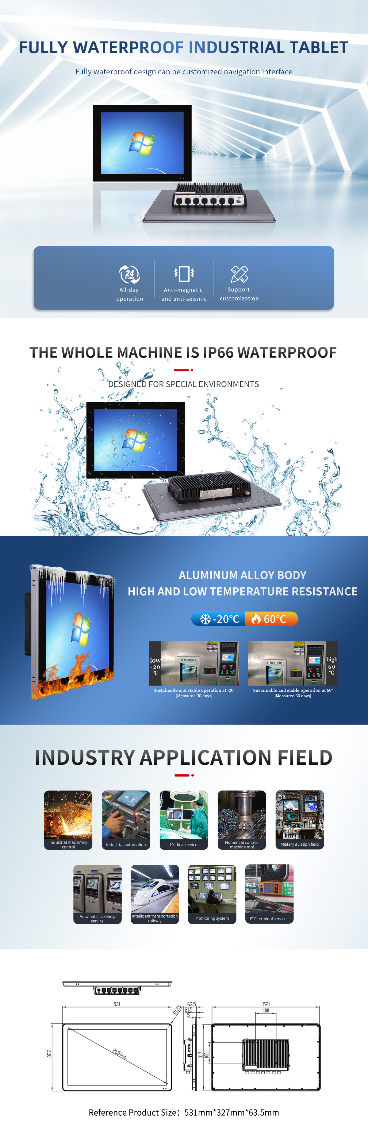 21.5 Fully Waterproof PC factory