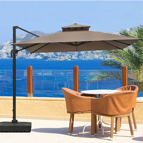 Double Layer Roman Parasol Used in Balcony