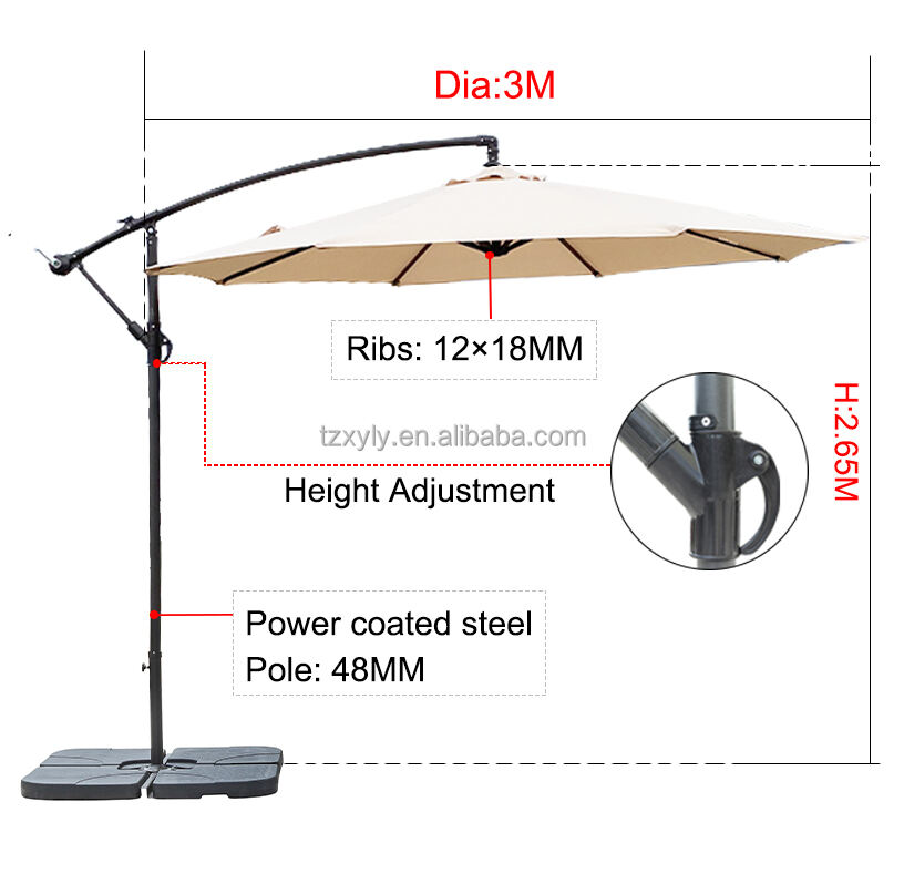 2023 hot sale 10ft Cantilever Banana Parasol Garden Umbrella Adjustable Outdoor Patio Parasol supplier