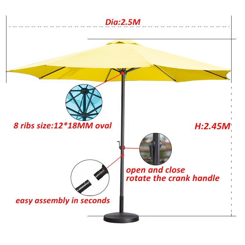 Garden Shade Umbrella Aluminum commercial outdoor wholesale Customize Other Fabric Modern Courtyard parasol factory