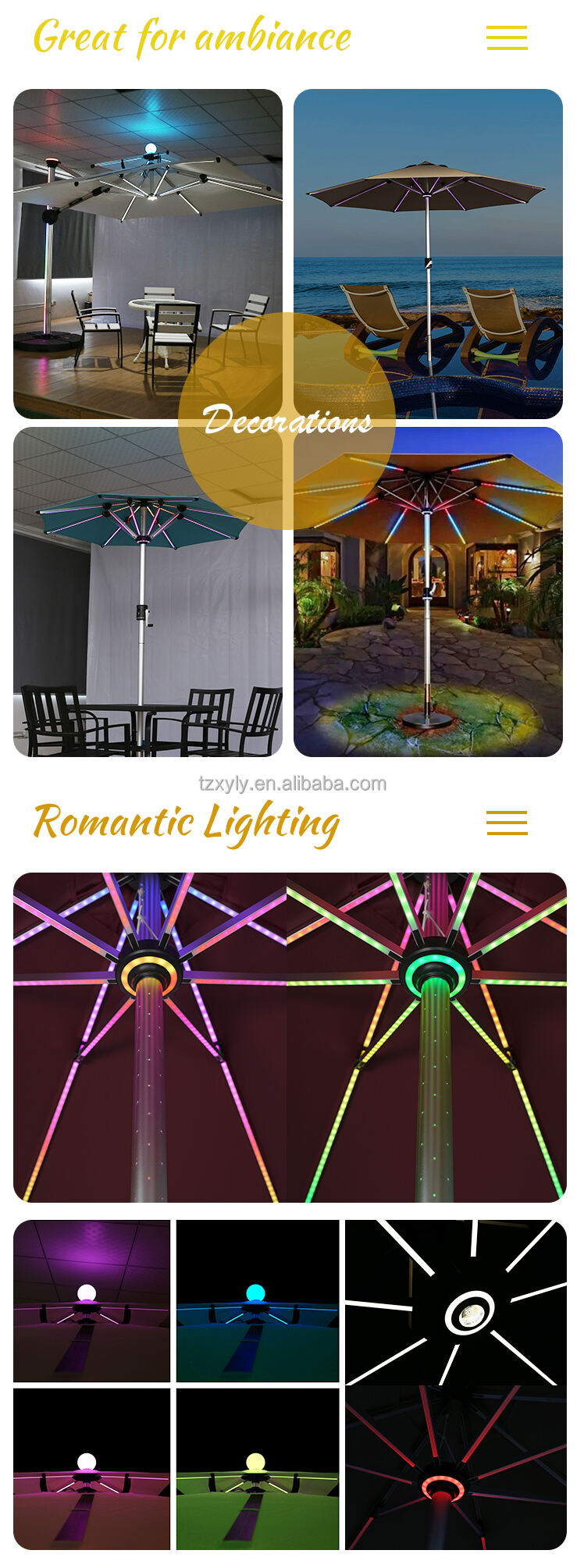 10ft Commercial High End Twist-tilt Light Luxury Aluminum Light Duty Garden Umbrella Outdoor Electric Automatic Parasol factory