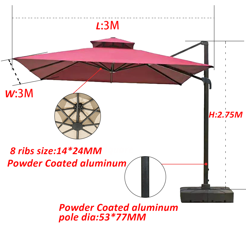 L High Quality Large Umbrella Big Patio Umbrella Outdoor Beer Cafe Coffee Drink Restaurant Hotel Parasol Jardin Furniture factory