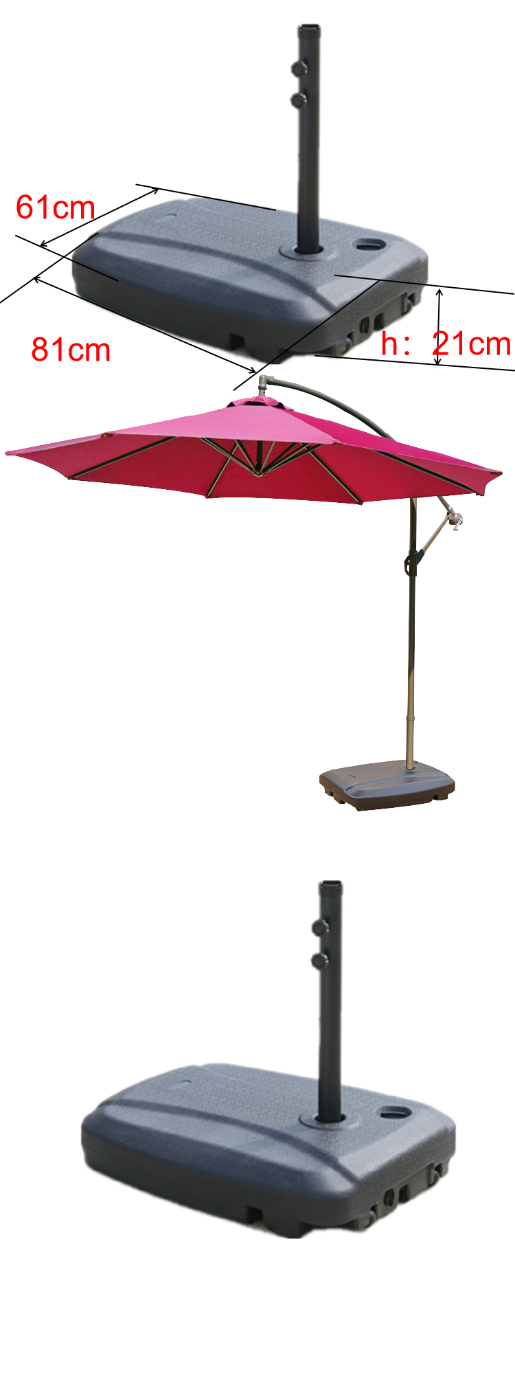 Umbrella Base With Metal Connection Outdoor Patio Parasol details