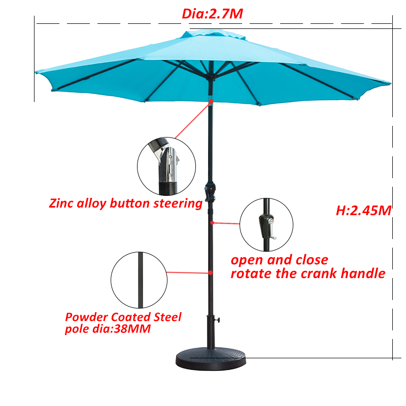 wholesale umbrella merchandise on hand Beach Sun parasol Umbrella factory steel balcony umbrella for hotel supplier