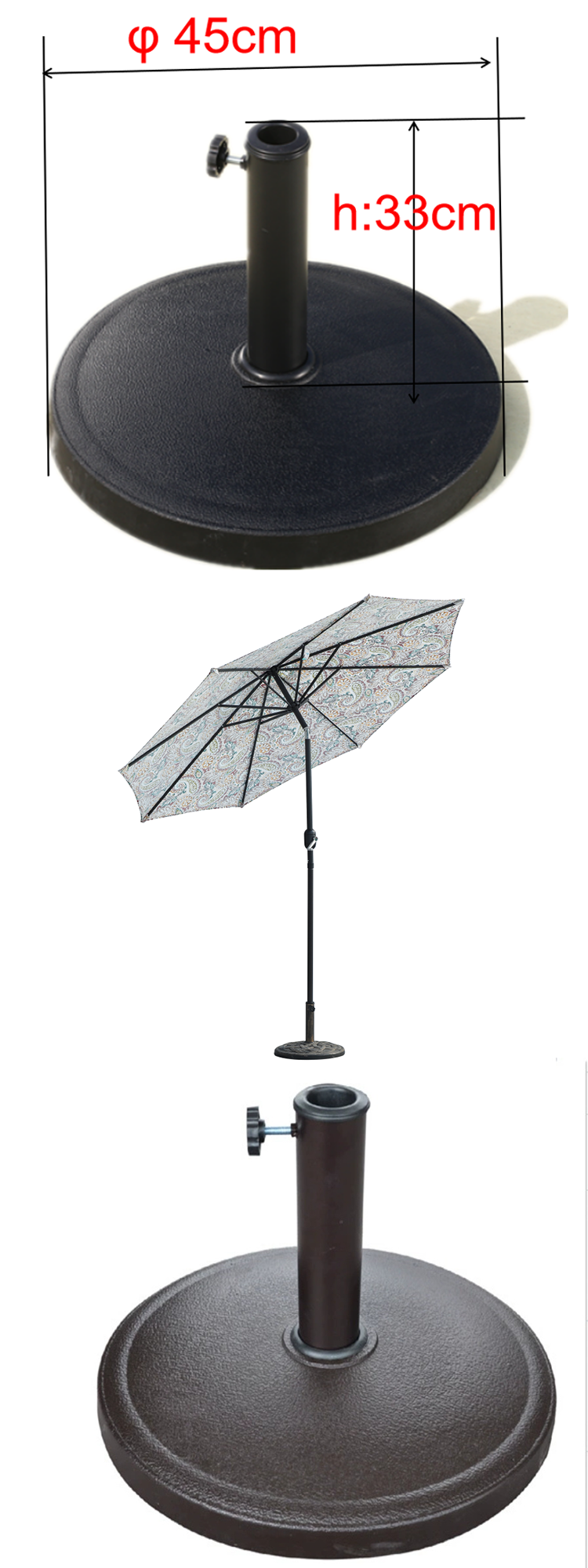 Decorative Resin Parasol Stand Holder Patio Umbrella Base For Patio Outdoor Furniture manufacture