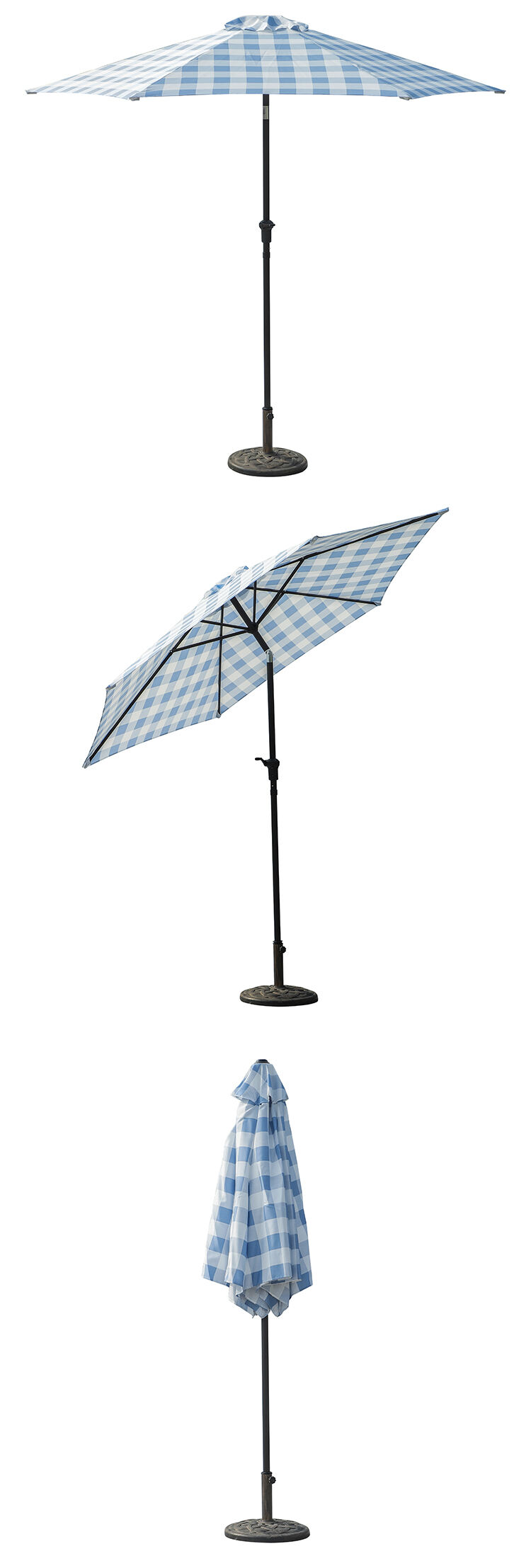 New style Garden patio outdoor Custom color hand-cranking parasol Steel center pole umbrella without base supplier