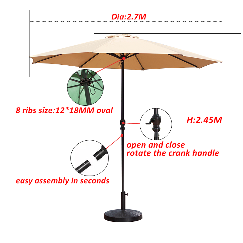 Spot Commodity Garden Center Pole Table Cafe Umbrella Support Commercial Patio Sun Umbrellas Customized Supplier details