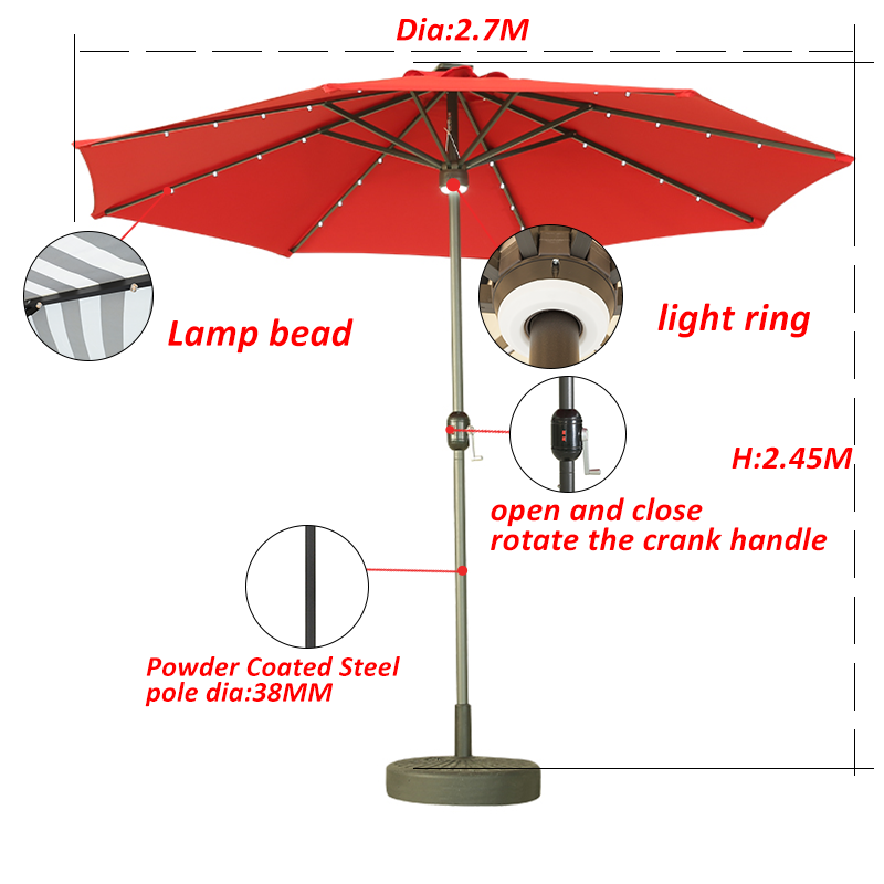 Outdoor Garden Umbrellas China Wholesale Market Custom Printed Strong Big Size Easy Open Umbrella Steel Frame Packing manufacture