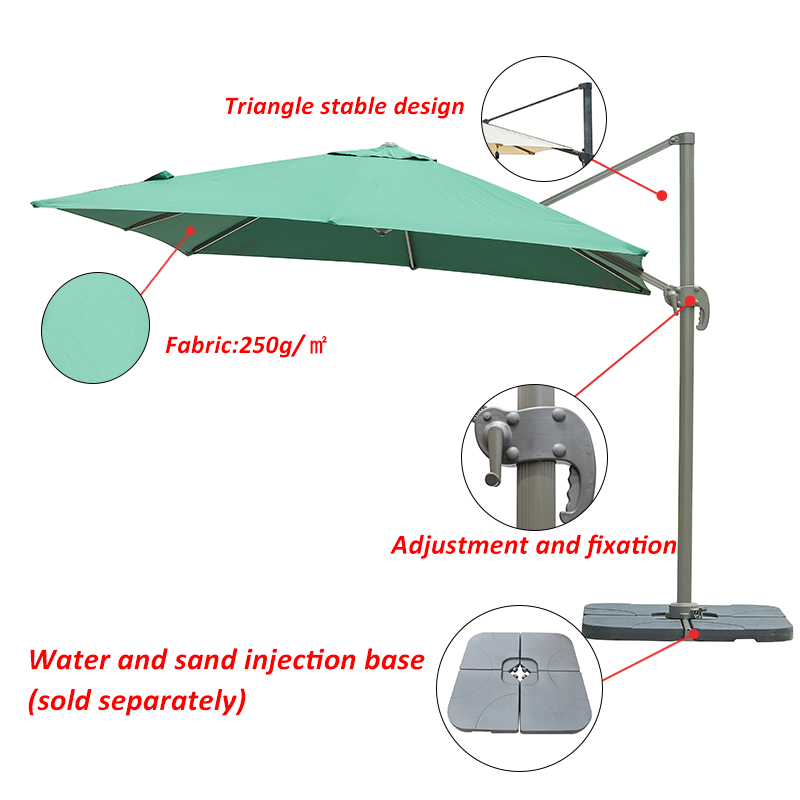 L Factory Direct Sale Large Iron Steering Hand Retractable Outdoor Sunshade Beach Umbrella Sombrillas Para Jardin manufacture