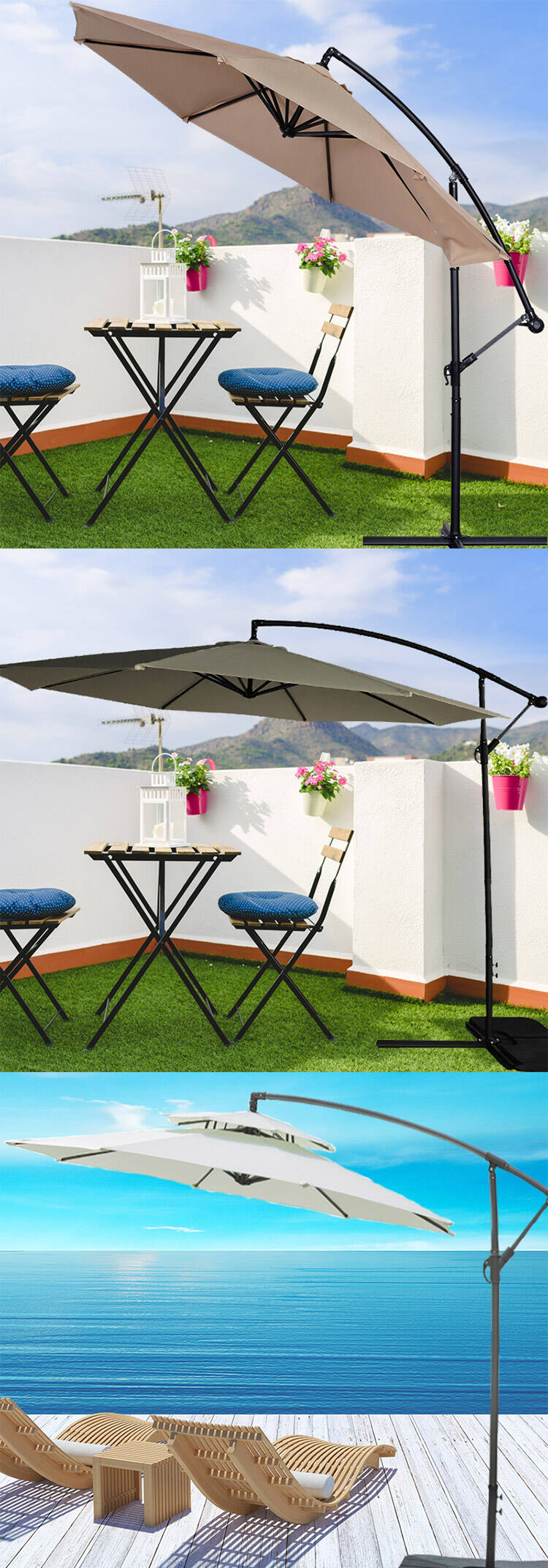 Top Quality Hanging Outdoor Waterproof Patio Parasol Best garden furniture details