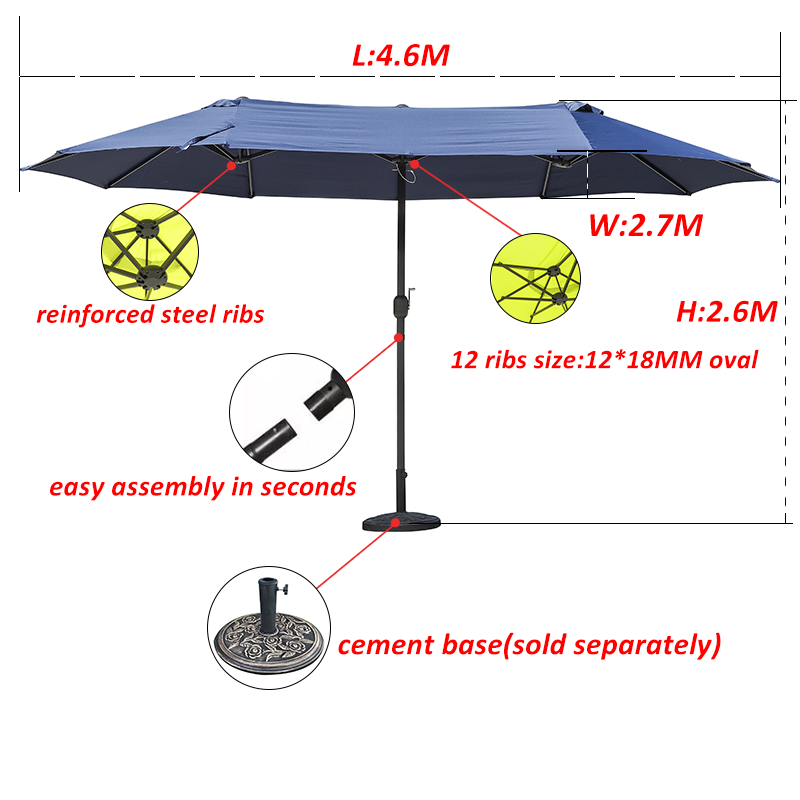 Hot sale steel parasol pool umbrella outdoor without tilt outdoor restaurant table with umbrella supplier