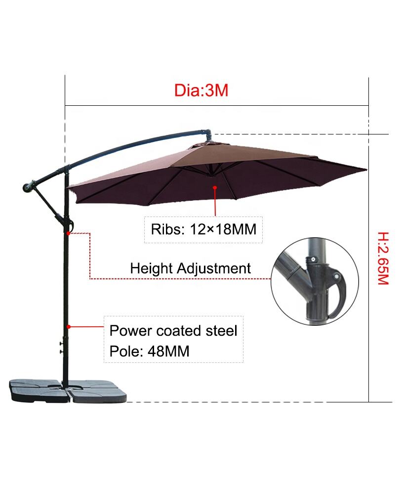 outdoor 10ft banana umbrella garden full size offset tilt mechanism coffee patio umbrella parasol supplier