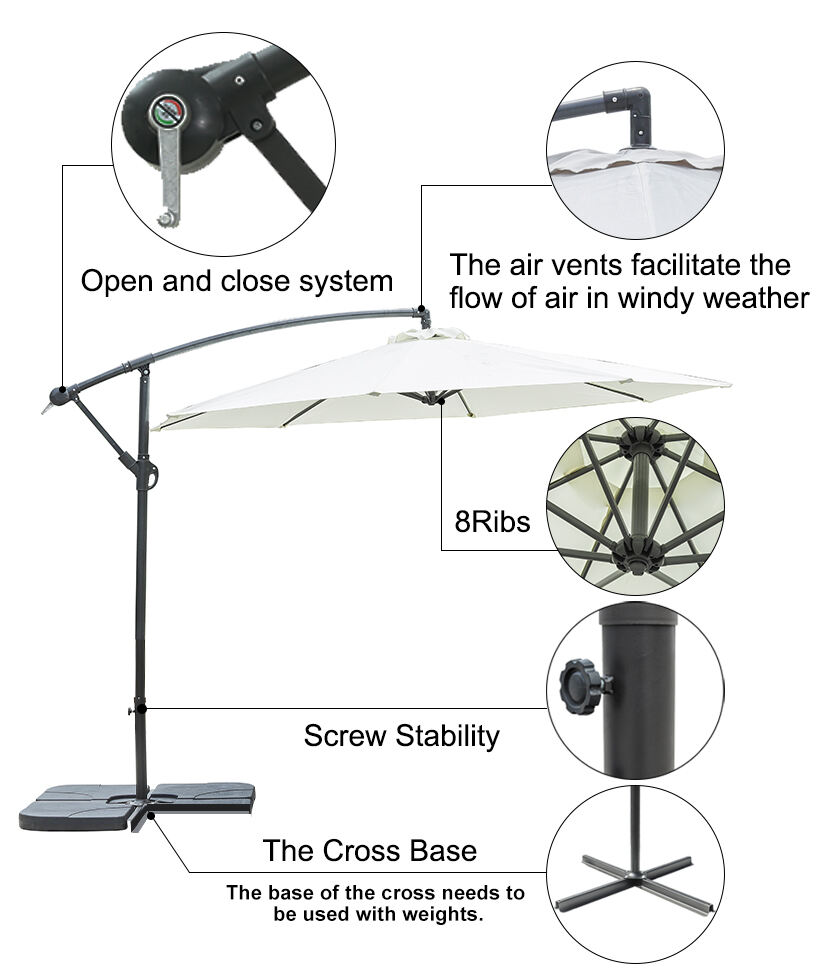 Xinyu Outdoor Parasols Adjusted Heights Patio Umbrellas Cantilever Garden Umbrella For Restaurant manufacture