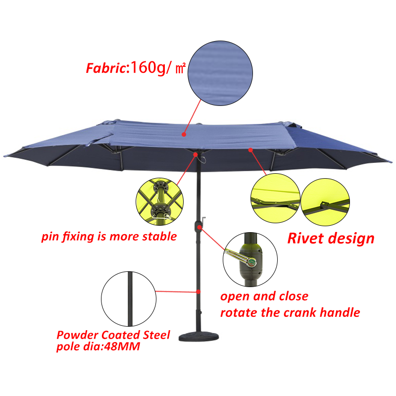 Hot sale steel parasol pool umbrella outdoor without tilt outdoor restaurant table with umbrella details