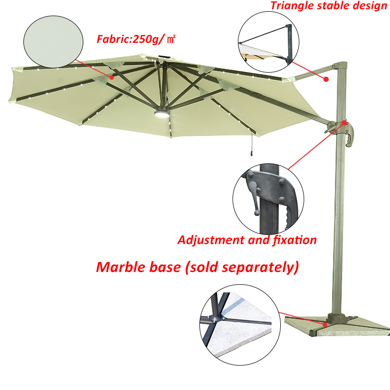 Great Price 3.35M Beautiful Outdoor Table Market Umbrella Beach single top round roman support sun uparasol with cross base manufacture