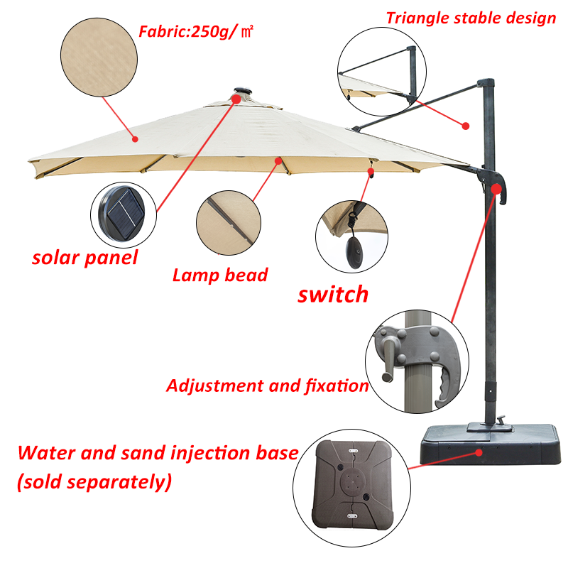 Rotate 360 degrees simple dual-purpose use roman umbrella outdoor market parasol commercial parasols manufacture