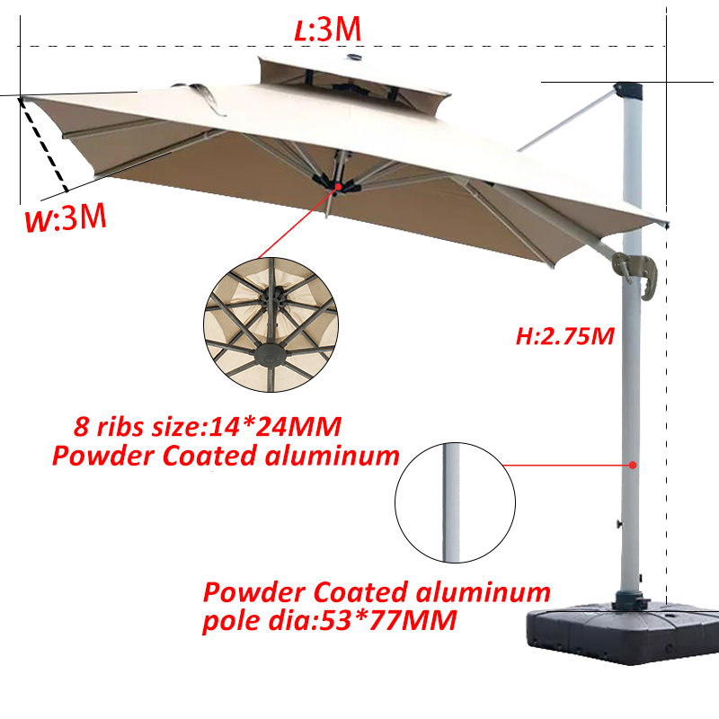 L Morden Commercial Parasol  Fancy Mall Lawn Backyard Balcony Parasol Luxurious Patio Parasol Sombrilla De Jardin details