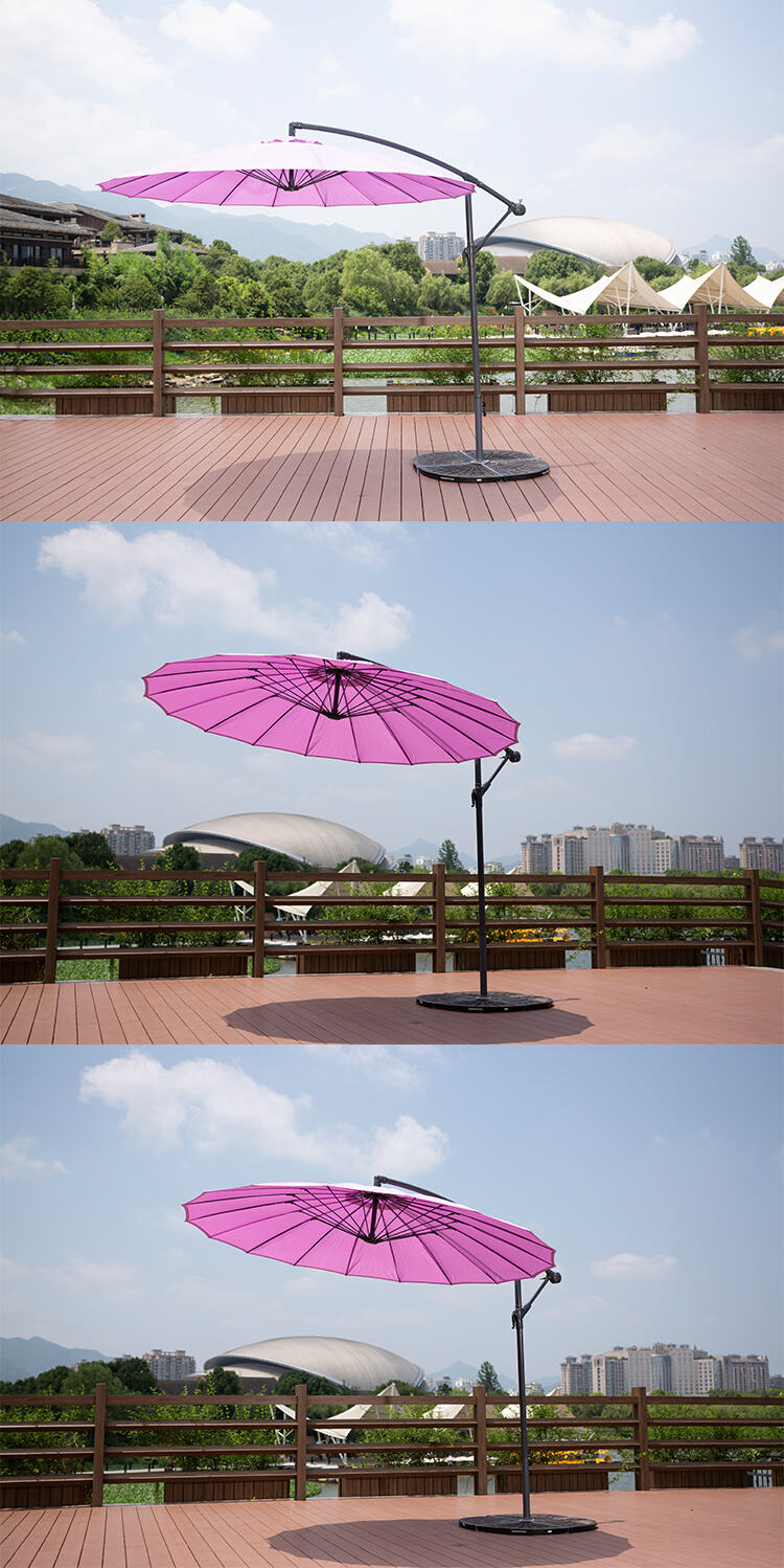 10ft garden furniture hanging parasol dual use iron frame Glass fiber material outdoor patio umbrellas factory