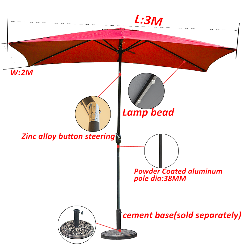 Outdoor Waterproof Garden Shaded Beach Parasol Restaurant Patio Pool Hot Sale Aluminum Alloy Big Umbrella details