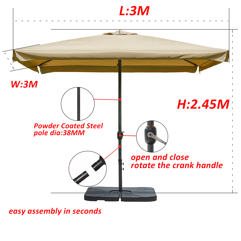 Cheap China Factory Wholesale Big Size Outdoor Parasol Restaurant Parasol Patio Umbrella For Garden Table manufacture