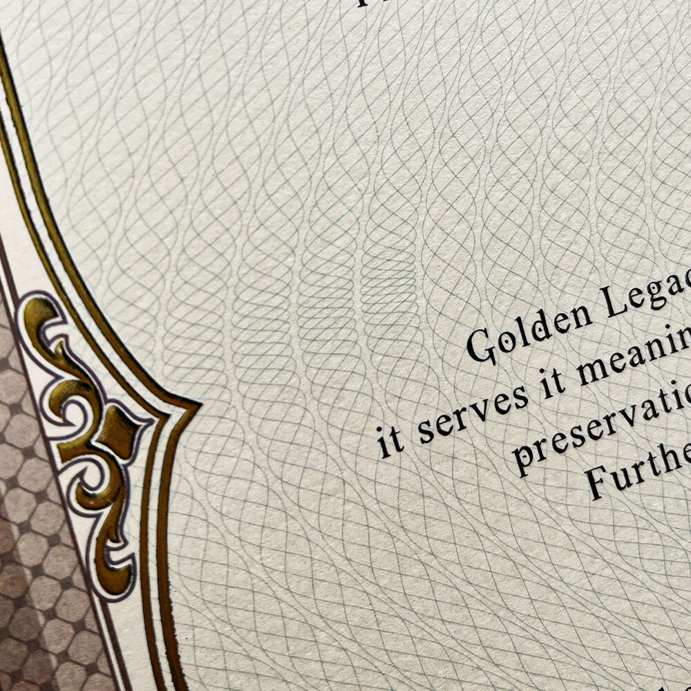 Custom Luxury A3 Certificate Paper With Holographic Seal and Gold Foil Stamping Embossed 300GSM Cardboard for Gift Security details