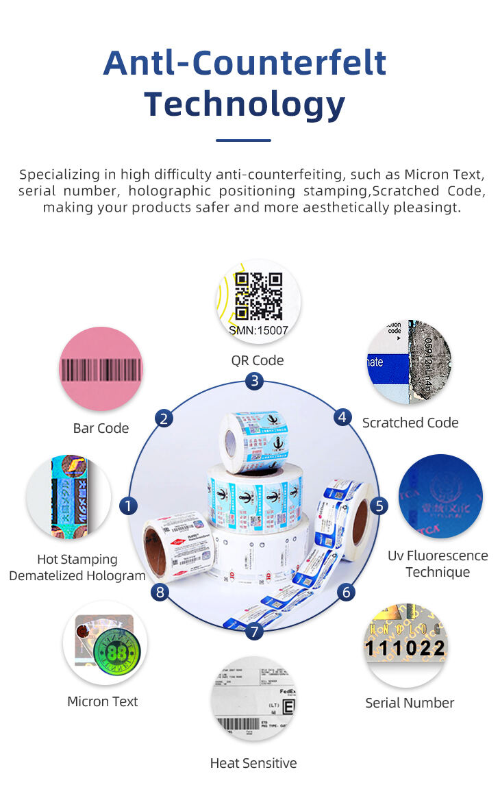 Yiko Oem Manufacturer Adhesive Stickers Silver Foil Anti-counterfeit Label Hologram Stamping Sticker For Packaging supplier