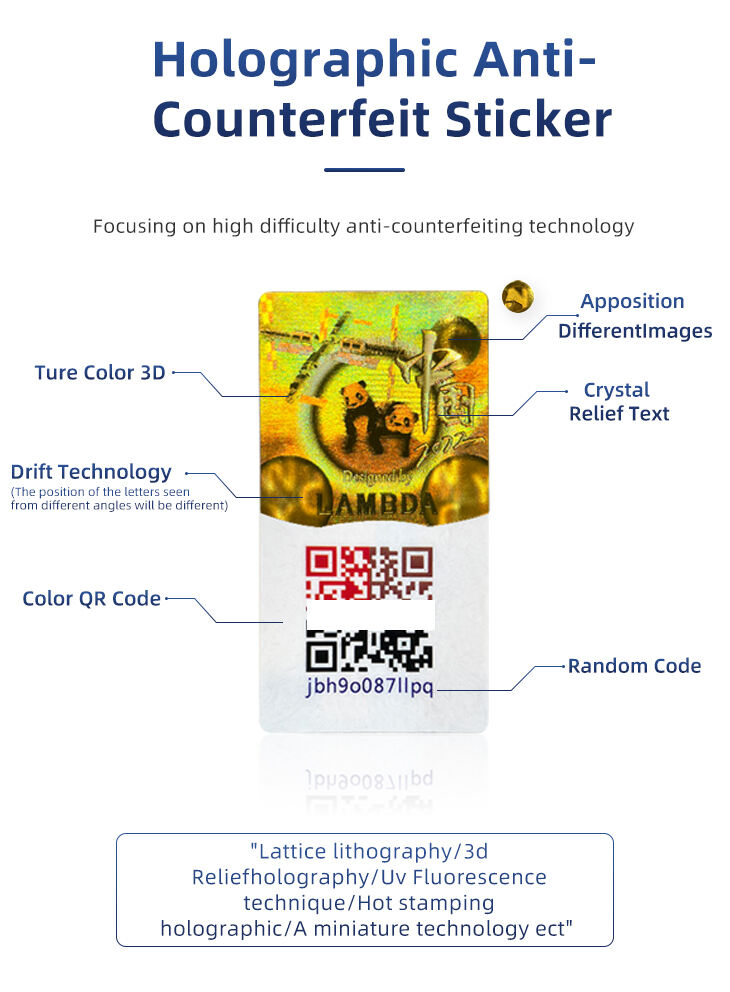 Yiko Anti-Fake Hologram Qr Code Stickers Tamper Evident Security Holo Sticker Labels Serial Number for Perfume Box supplier