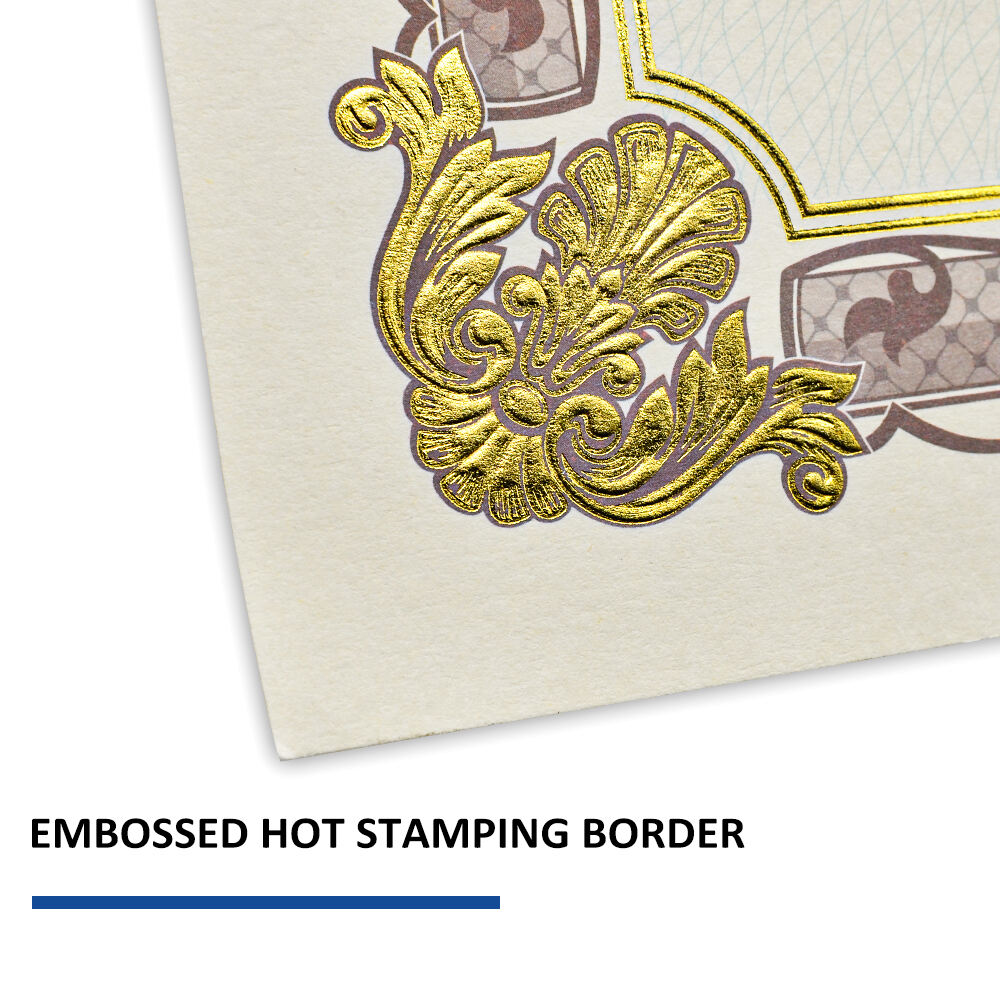 Custom Luxury A3 Certificate Paper With Holographic Seal and Gold Foil Stamping Embossed 300GSM Cardboard for Gift Security factory