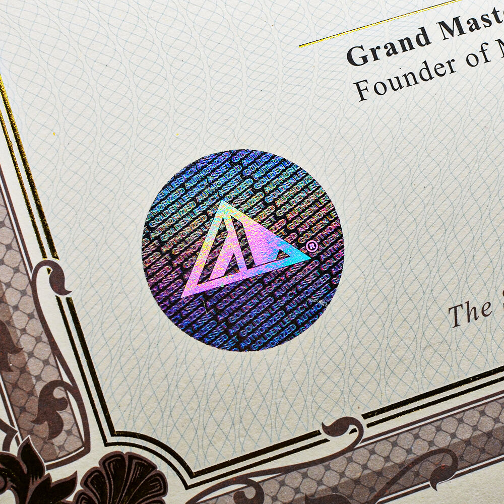 Custom Luxury A3 Certificate Paper With Holographic Seal and Gold Foil Stamping Embossed 300GSM Cardboard for Gift Security factory