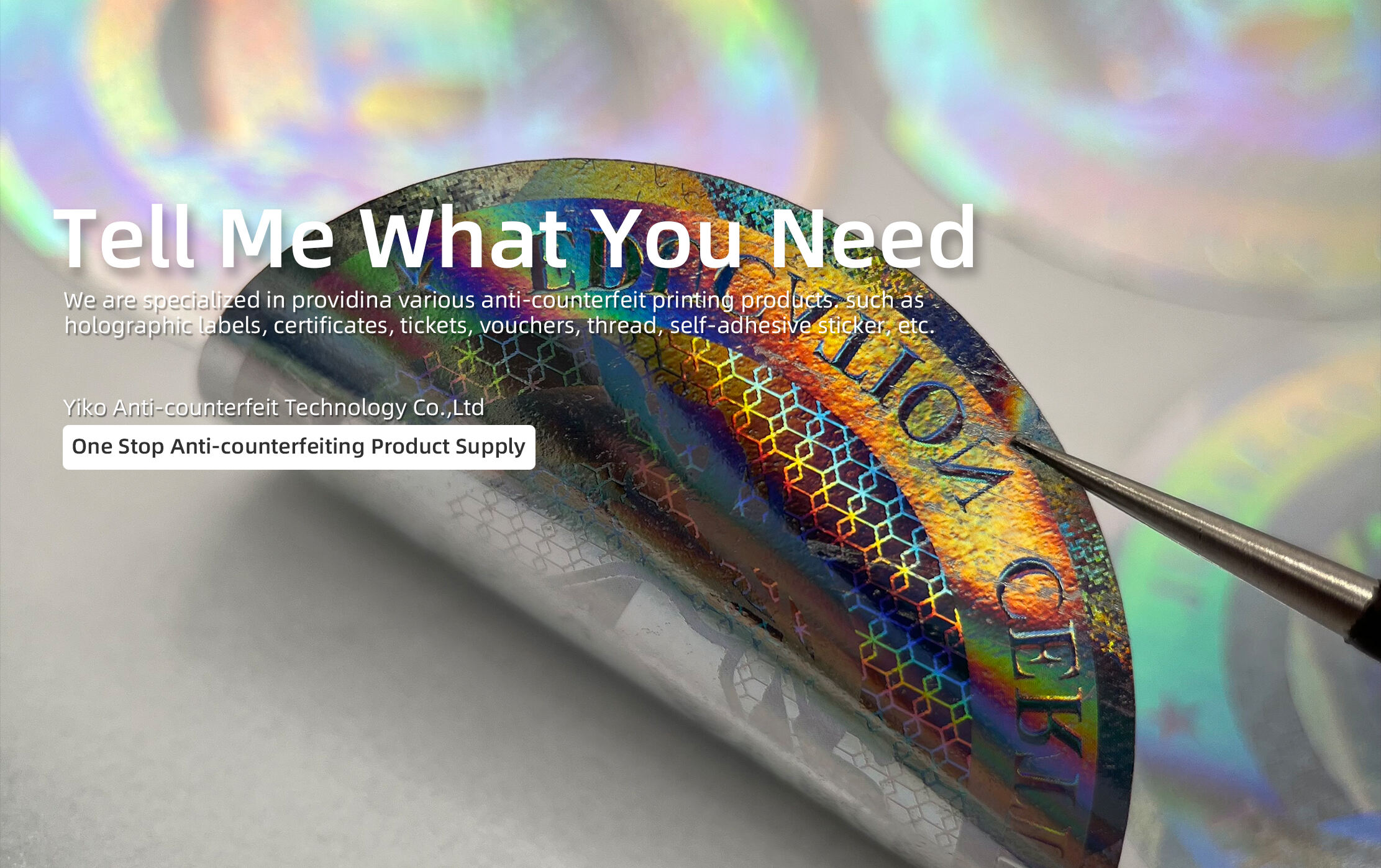 Yiko Anti-Fake Hologram Qr Code Stickers Tamper Evident Security Holo Sticker Labels Serial Number for Perfume Box manufacture
