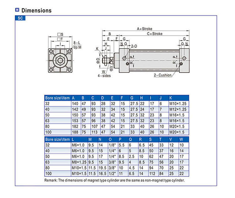su series standard air cylinder with double acting pneumatic cylinder air compressor cylinder-2