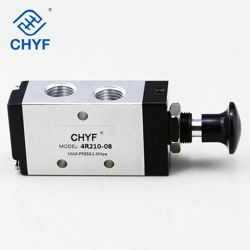 4 bsp push spring return pneumatic hand operated directional control valves-5