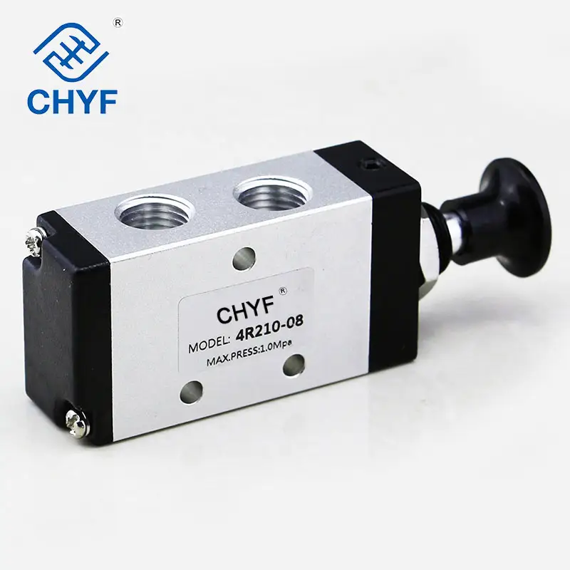 4 bsp push spring return pneumatic hand operated directional control valves-2