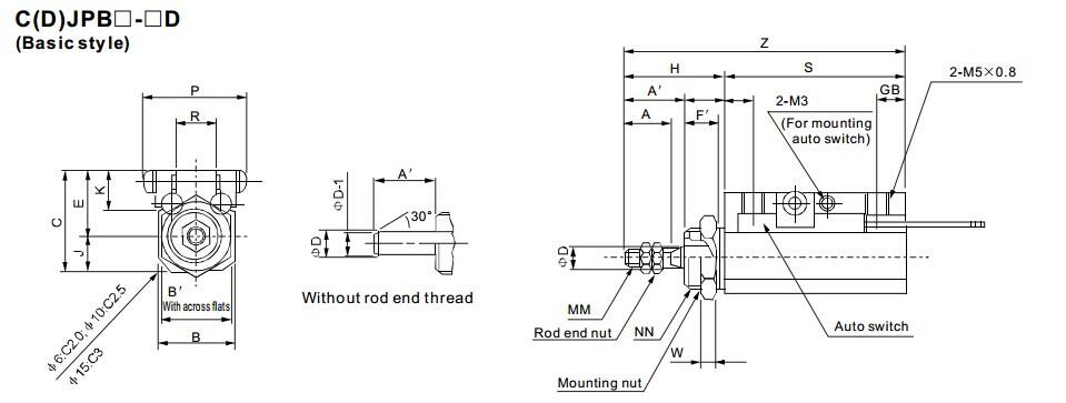 product low cost cjpb pneumatic pin cylinder reliable single acting design for industrial use-2