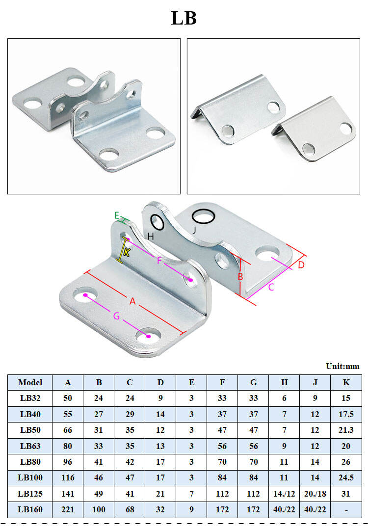 SC Series I/Y/U/F/CA/CB/LB/FA Bore 32mm/40mm/50mm/63mm/80mm/100mm/125mm 160mm Air Pneumatic Cylinder Accessories details