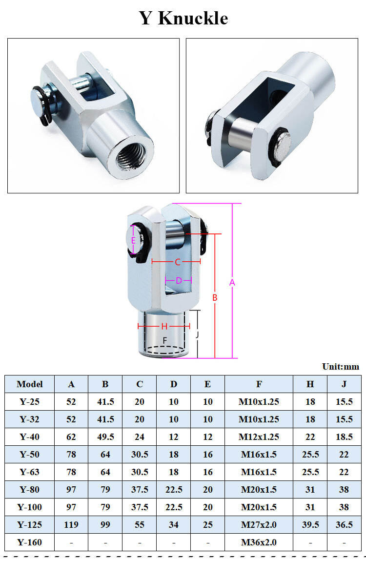 SC Series I/Y/U/F/CA/CB/LB/FA Bore 32mm/40mm/50mm/63mm/80mm/100mm/125mm 160mm Air Pneumatic Cylinder Accessories factory